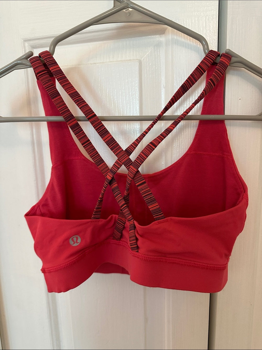 lululemon athletica Coral Red Crisscross Sports Bra Size 8